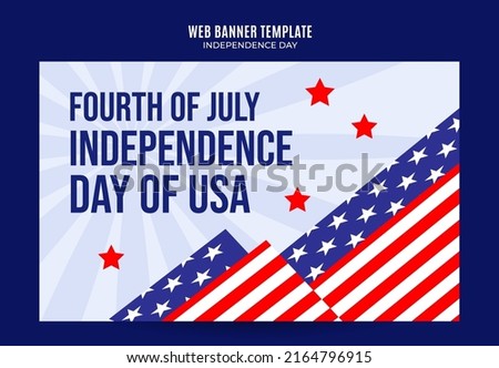 Happy 4th of July - Independence Day USA Web Banner for Social Media Poster, banner, space area and background