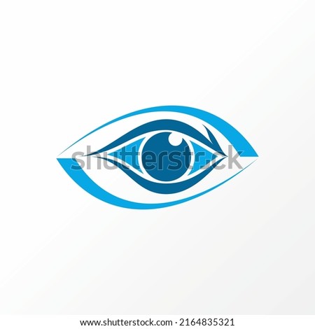 Very unique but simple flip or backword line art out single eye on ellipse image graphic icon logo design abstract concept vector stock. Can be used as a symbol related to health or focus Royalty-Free Stock Photo #2164835321
