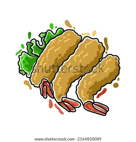 fried shrimp illustration suitable for food menu lists and others