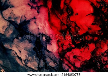 Ink, paint, abstract creative grunge background. Closeup of the alcohol ink painting. Alcohol ink dirty abstract painting, modern contemporary art. Currents of translucent hues, abstract fluid art