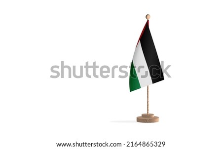 Palestine flagpole with white space background High-Quality JPEG image