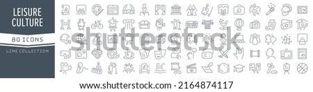 Art and culture line icons collection. Big UI icon set in a flat design. Thin outline icons pack. Vector illustration EPS10 Royalty-Free Stock Photo #2164874117