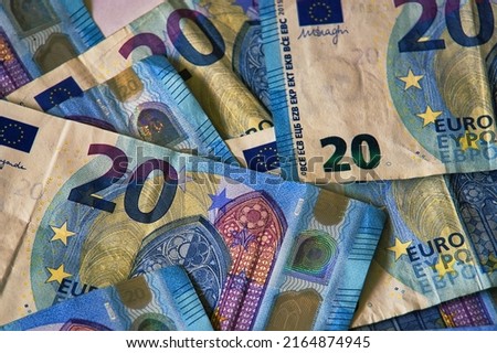 lots of bank notes 20 euro