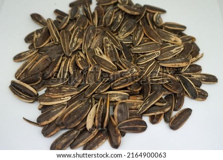 Picture of Kuaci (Dried Sunflower Seeds).  Selective focus