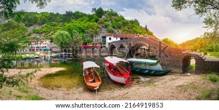 Panorama of famous small town in Montenegro Royalty-Free Stock Photo #2164919853