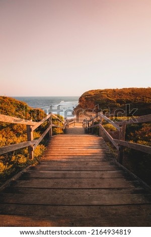 The walkway down to Bells Beach Royalty-Free Stock Photo #2164934819