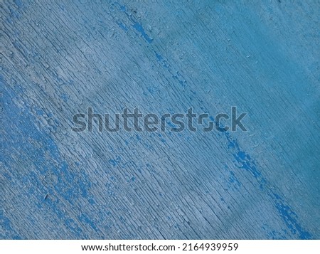 Decorative old blue background of diagonal plywood board, place for text
