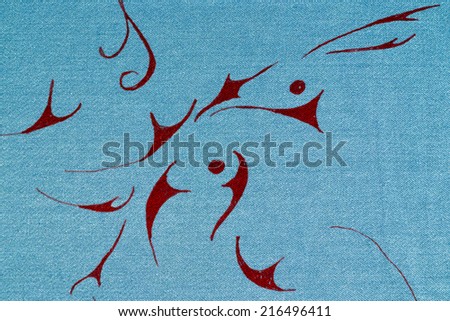 ornament on jeans texture