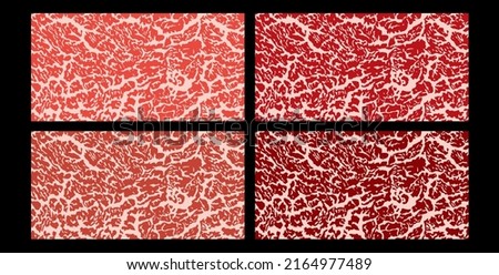 Set Wagyu Meat marbled background. Vector illustration Royalty-Free Stock Photo #2164977489