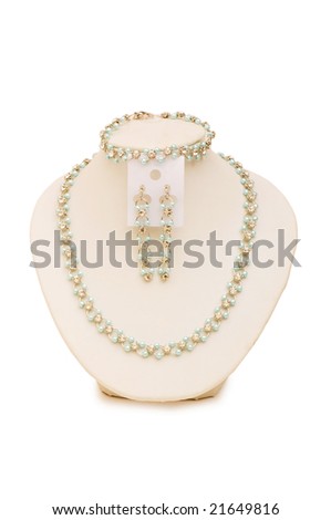 Woman necklace isolated on the white background