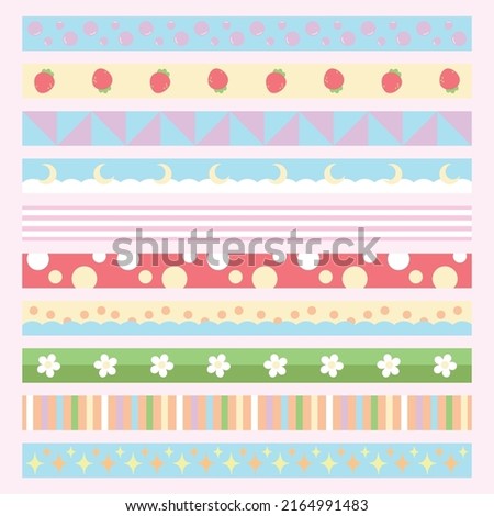 
Decorative tape. Patch. The tape is decorative. Textile. Print for fabric. Color vector illustration.