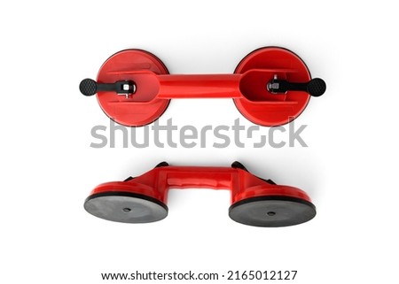 Construction vacuum suction cups for glass and tiles isolated on white background. Royalty-Free Stock Photo #2165012127