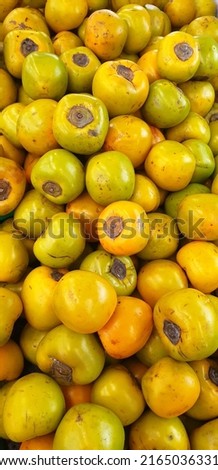 close up picture of Japanese Persimmon in traditional market
