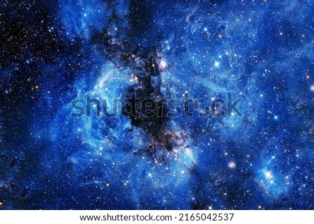 Beautiful, bright, distant space nebula. Elements of this image furnished by NASA. High quality photo