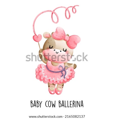 baby girl cow ballerina. Vector illustration