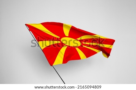 Macedonia flag isolated on white background with clipping path. flag symbols of Macedonia. flag frame with empty space for your text.