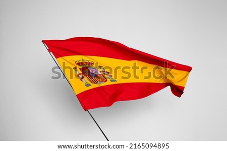 Spain flag isolated on white background with clipping path. flag symbols of Spain. flag frame with empty space for your text.
