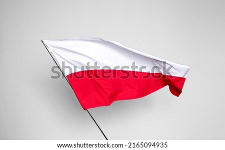 Poland flag isolated on white background with clipping path. flag symbols of Poland. flag frame with empty space for your text. Royalty-Free Stock Photo #2165094935