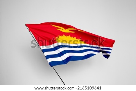 Kiribati flag isolated on white background with clipping path. flag symbols of Kiribati. flag frame with empty space for your text.