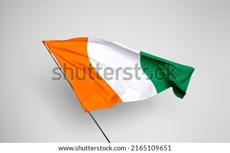 Ivory Coast flag isolated on white background with clipping path. flag symbols of Ivory Coast. flag frame with empty space for your text. Royalty-Free Stock Photo #2165109651