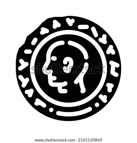 ancient coin glyph icon vector. ancient coin sign. isolated contour symbol black illustration