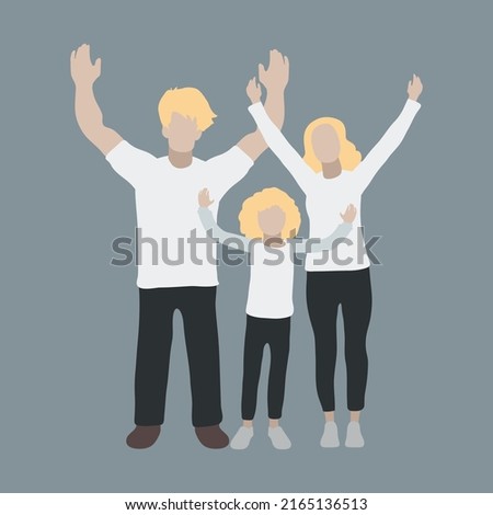 Happy small family clip art