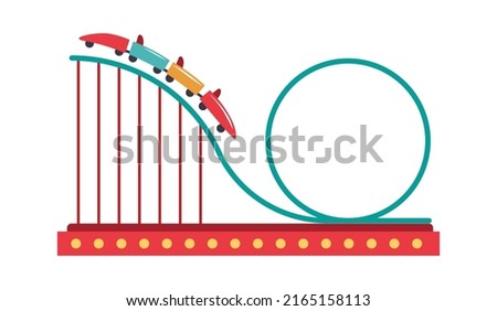 Roller coaster Amusement Park icon. Vector illustration Royalty-Free Stock Photo #2165158113