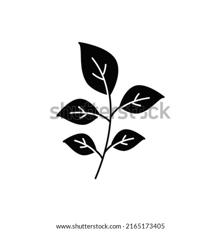 Basil icon in black flat glyph, filled style isolated on white background Royalty-Free Stock Photo #2165173405