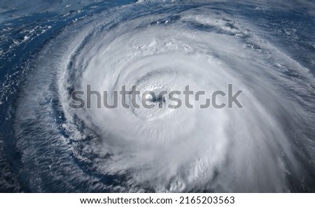 Super Typhoon, tropical storm, cyclone, hurricane, tornado, over ocean. Weather background. Typhoon,  storm, windstorm, superstorm, gale moves to the ground.  Elements of this image furnished by NASA. Royalty-Free Stock Photo #2165203563
