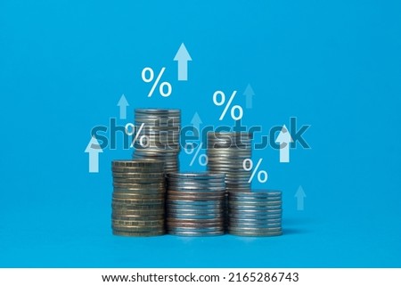 interest rate and dividend concept. return on stocks and mutual funds, long term investment for retirement. Royalty-Free Stock Photo #2165286743