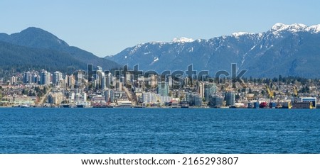 North Vancouver coast skyline cityscape. British Columbia, Canada.