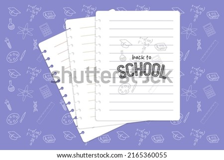  Back to school greeting paper art with bus and pencil drawing 2