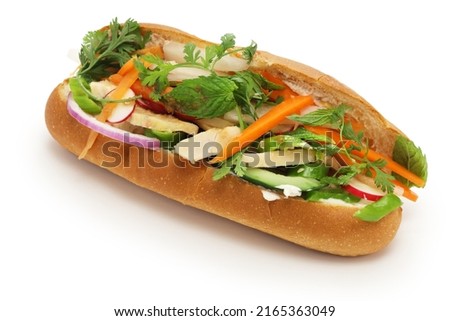 banh mi kep thit ga, a Vietnamese chicken ham sandwich Royalty-Free Stock Photo #2165363049