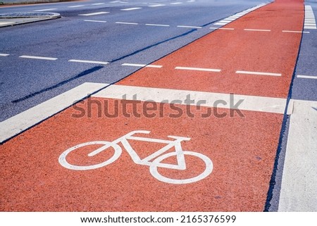 typical bicycle lane in germany - photo