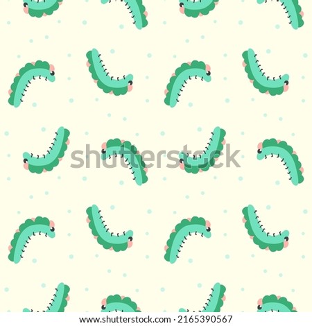 Caterpillar pattern. Drawn funny caterpillars for children's textiles, clothes, wallpapers.