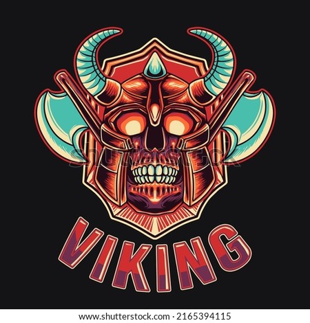 Skull Viking Guardian Vector Illustration