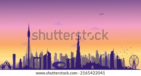 amazing sunset Skyline view for the city Royalty-Free Stock Photo #2165422041