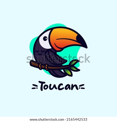 Toucan Bird Logo Cartoon Illustration
