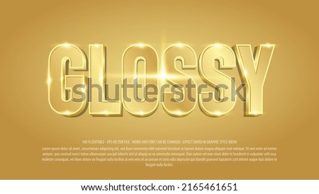 Glossy 3d style editable text effect template Royalty-Free Stock Photo #2165461651