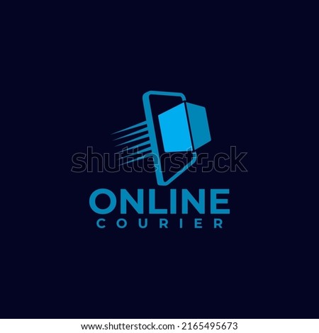 Online courier or expedition vector logo design