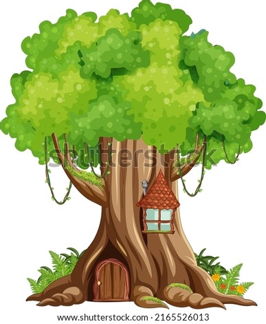 Big tree isolated cartoon illustration