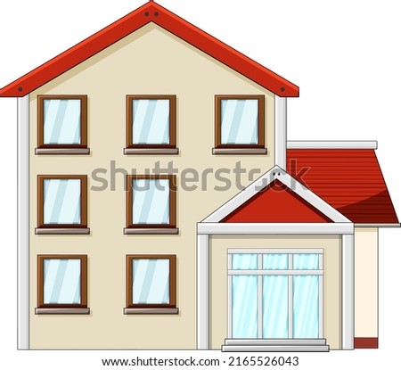 House with red roof illustration