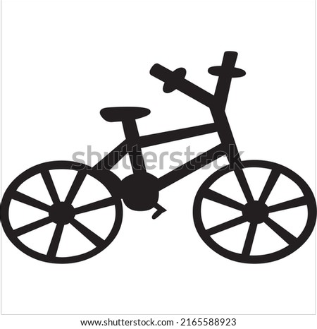Vector, Image of bike icon, black and white color, with transparent background