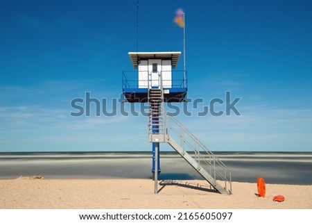 Sea rescue watchtower at the Baltic Sea on Usedom, Germany Royalty-Free Stock Photo #2165605097