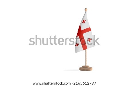 Georgia flagpole in a white space background. High-quality JPEG image.