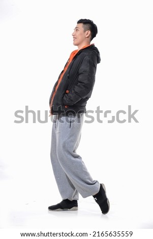 full length Young handsome man wearing casual clothes standing over isolated white background

