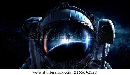 Astronaut and space exploration theme. Royalty-Free Stock Photo #2165642527