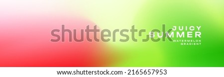 Juicy Summer watermelon color gradient background for website banner, header. Long horizontal cover or poster in red, green, yellow vibrant mesh gradient Royalty-Free Stock Photo #2165657953