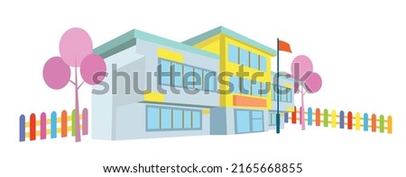 school building kindergarten preschool primary education Royalty-Free Stock Photo #2165668855
