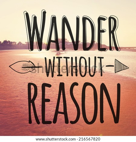 Inspirational Typographic Quote - Wander without Reason